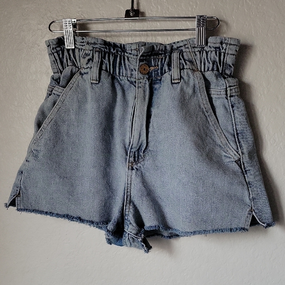 Zara Light Blue High-Waisted Women Short Size4